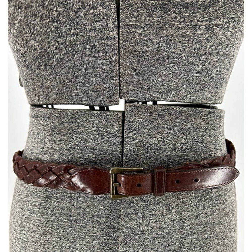 Uruguay brown 100% braided leather belt